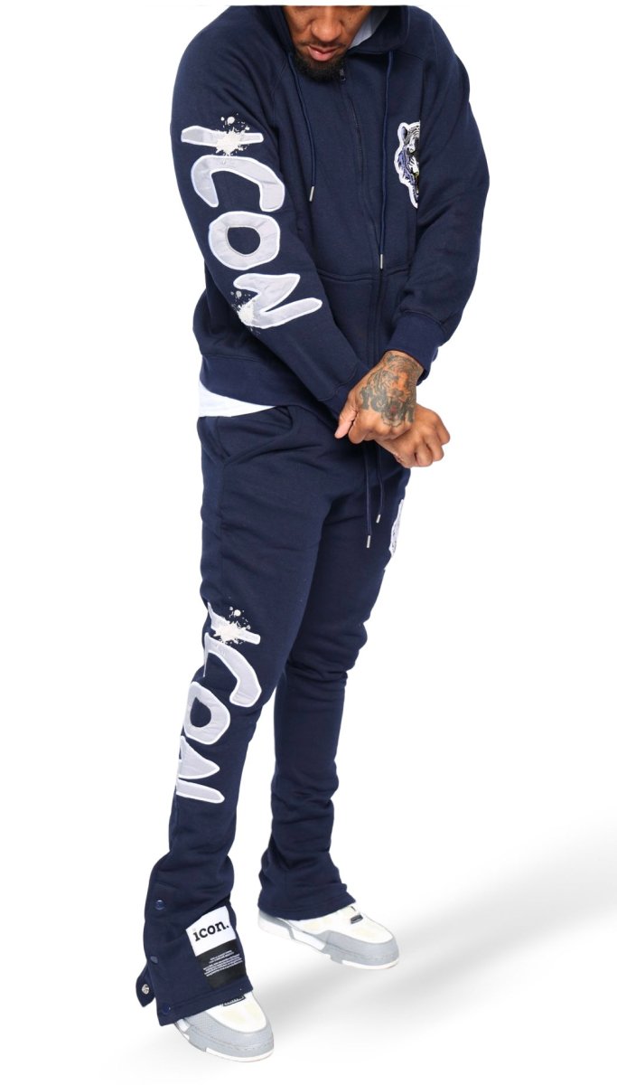 ICON Navy Signature Zip up Suit - Icon The Collection