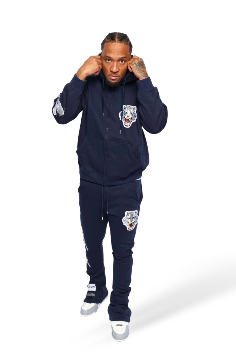 ICON Navy Signature Zip up Suit - Icon The Collection