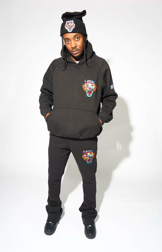ICON Black Multi Stack Jogger Suit - Icon The Collection
