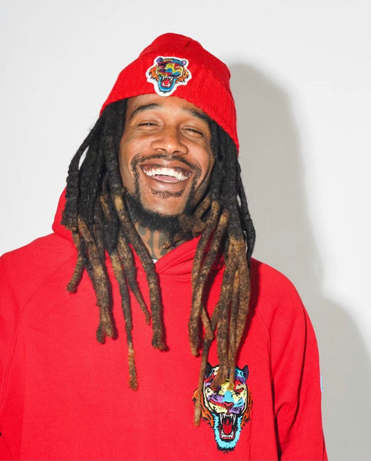 ICON Red Multi Tiger Logo Beanie - Icon The Collection