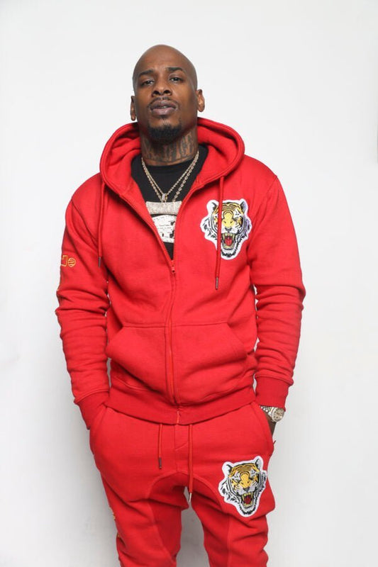 ICON Red Zip Up Jogger Suit - Icon The Collection